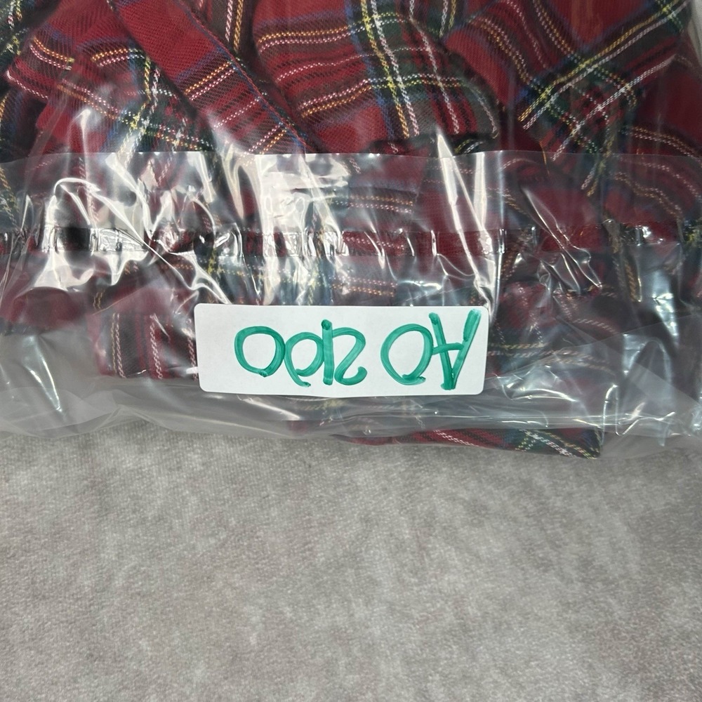 L.L.Bean Flannel Scotch Plaid Robe Vintage Mens Size L Red Cotton Lounge USA - Picture 5 of 5
